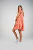 Ruffle Sleeve Dress - Orange/White | A Little Birdie Told Me