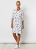 Graphic Star Print Linen Dress | Threadz