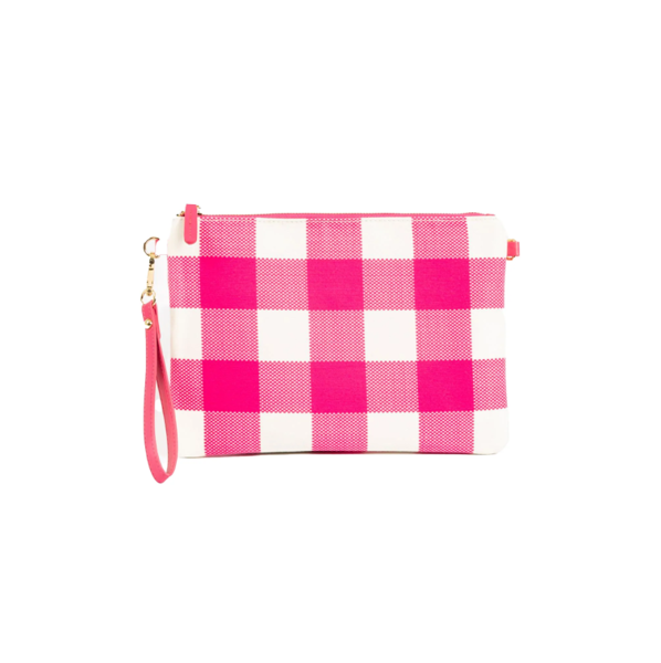 Capri - Pink & White Gingham Crossbody (Small)  | Liv & Milly