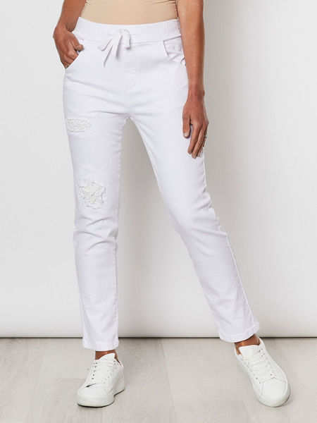 Distressed Detail Jean - White | Threadz