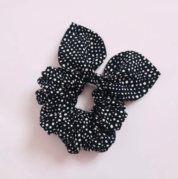 Bow Scrunchie - Pebble Noir | Pip & Co Scrunchies