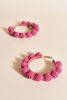 Bead Ball Detail Hoops - Pink  | Adorne