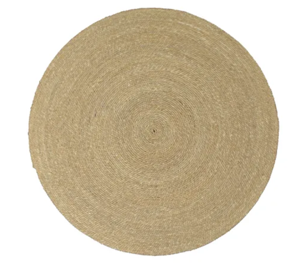 Dewi Rush Round Rug | Natural