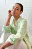 Boyfriend Linen Shirt  - Green Ditsy | The Hut