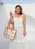 Capri - Latte & White Gingham Tote | Liv & Milly