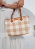 Capri - Latte & White Gingham Tote | Liv & Milly