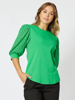 Kyla Broderie Sleeve Top - Green | Threadz