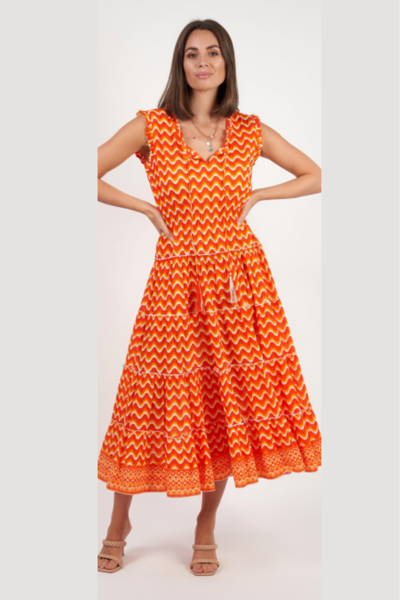 Sophia Maxi - Liberty Print Orange | Naudic