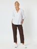 Jersy Waist Linen Pant - Chocolate  | Gordon Smith