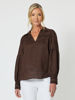 Eliza Linen Shirt - Chocolate  | Gordon Smith