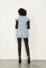 Knit Vest w/ Fur Trim - Blue | Caju