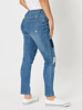 Sofia Patch Slim Leg Jean - Denim | Threadz