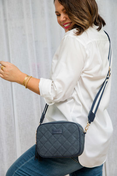 Sally Quilted Crossbody Bag - Navy | Liv & Milly