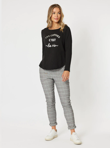 Crystal Check Jogger Pant - Silver | Threadz