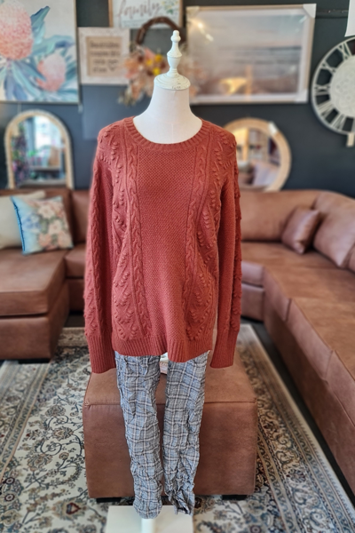 Bobble Knit Sweater - Nutmeg | Seesaw