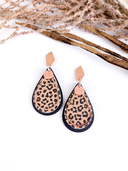 Chocolate Cheetah Double Teardrop | Nancy Joanna Concrete Collection