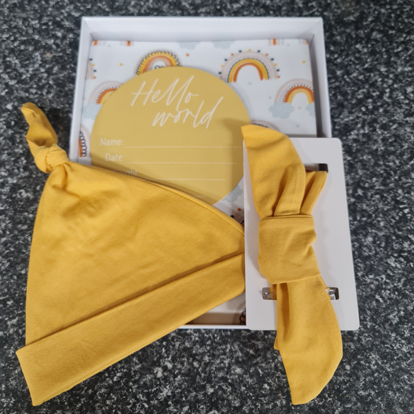 Welcome Baby Gift Pack  | Photo Prop - Mustard