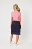 Charlie Cotton Twill Stretch Skirt - Navy  | Gordon Smith