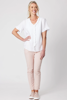 Tiffany Ruffle Linen Shirt - White | Gordon Smith