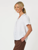 Tiffany Ruffle Linen Shirt - White | Gordon Smith