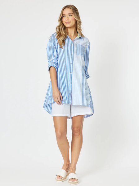 Summer Stripe Shirt - Blue | Threadz