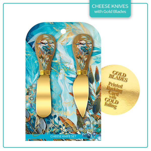 Cheese Knives - Charming Kookas/Gold | Lisa Pollock Art