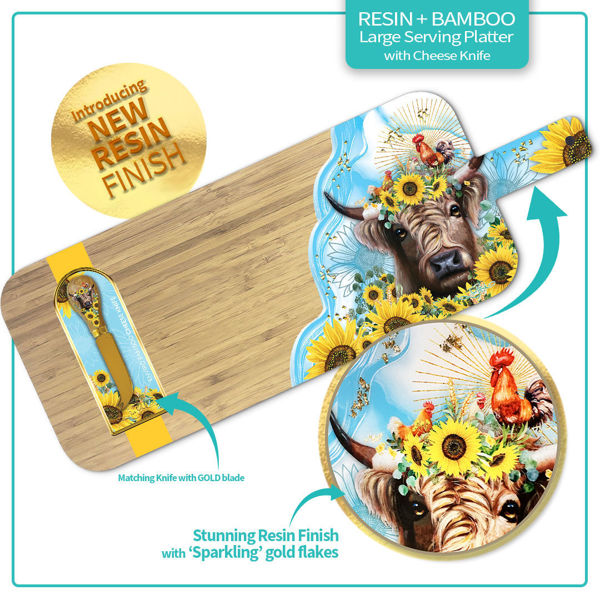 Resin Bamboo Platter - Sunny Highland/Gold | Lisa Pollock