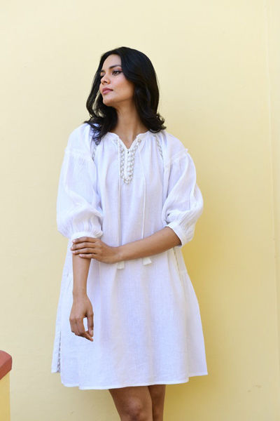 Maya Shift Dress - White  | Azure & Indigo Desert