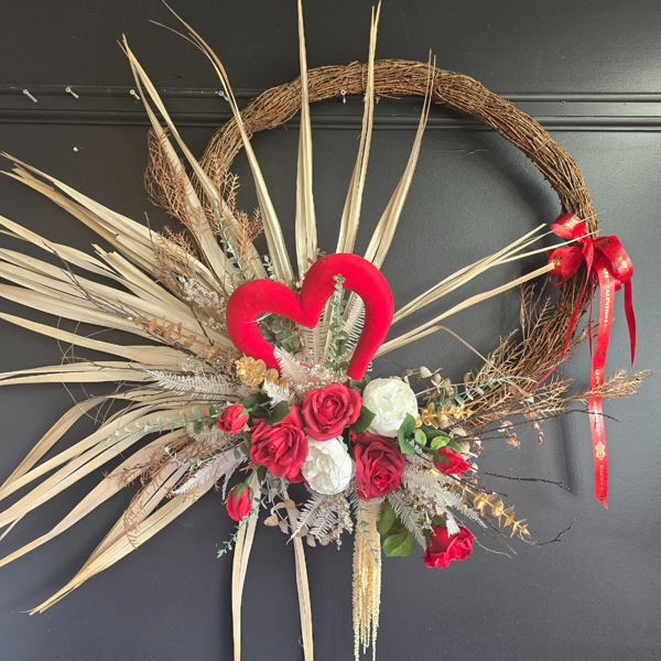 "Love Wreath" | 90cm Wall Mounted Wreath (Silk)