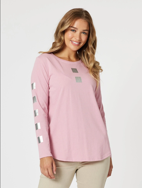 Be Square Long Sleeve Top - Pink | Threadz