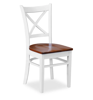 Hampton Dining chair- Curved back | Polished Teak & White