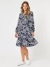 Emily Dress- Navy/White  | Threadz