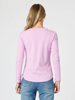 Crew Neck Cotton Rib Long Sleeve Top - Orchid | Gordon Smith