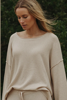 Winter Retreat Merino Cotton Pullover- Nougat | Talamaya