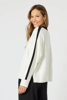 Monaco Contrast Knit Top - Ivory/Black | Gordon Smith