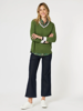 Harvard V Neck Jumper - Khaki | Gordon Smith