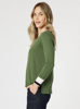 Harvard V Neck Jumper - Khaki | Gordon Smith