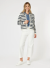 Cape Town Stripe Print Cardigan - Navy/Ivory | Gordon Smith