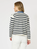 Cape Town Stripe Print Cardigan - Navy/Ivory | Gordon Smith