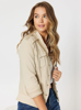 Military Denim Jacket - Natural | Threadz