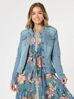 Military Denim Jacket - Denim | Threadz